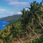 The pointy finger like rock outcropping in the distance is our destination.